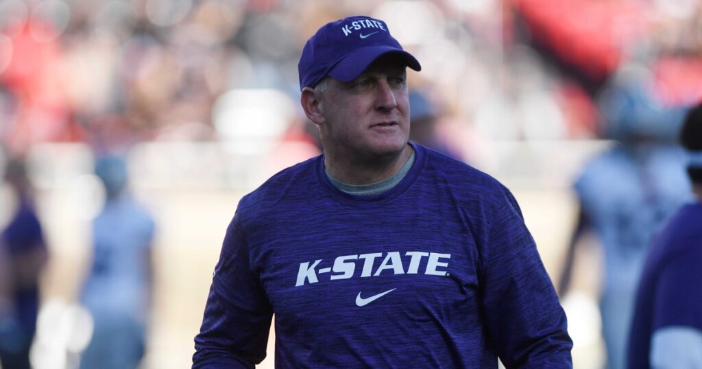 Head coach Chris Klieman before the Kansas State game in Lubbock