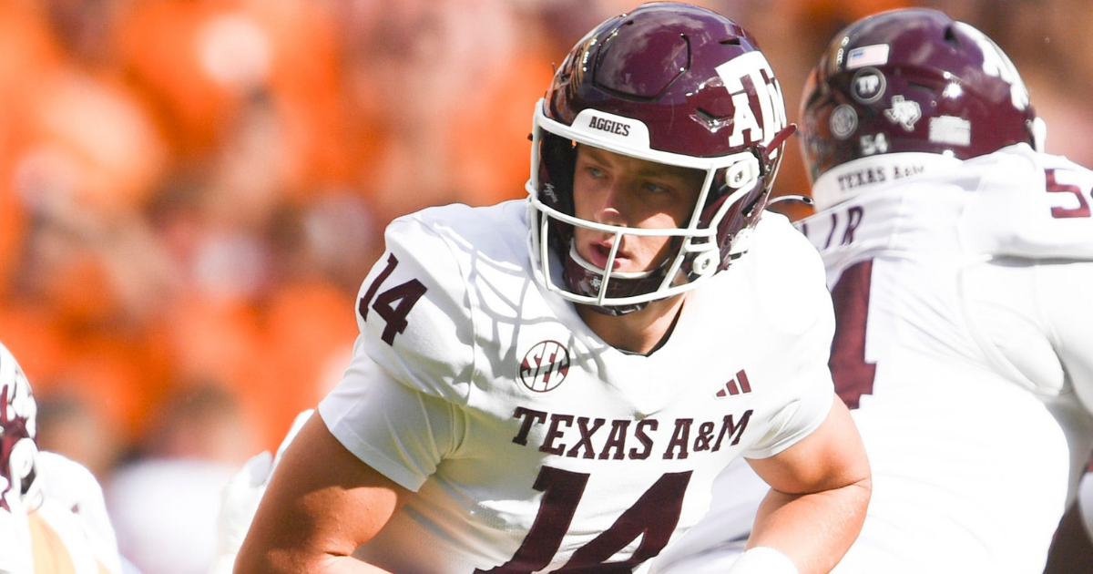 Texas A&M QB Blake Bost causes confusion by warming up wearing Max ...
