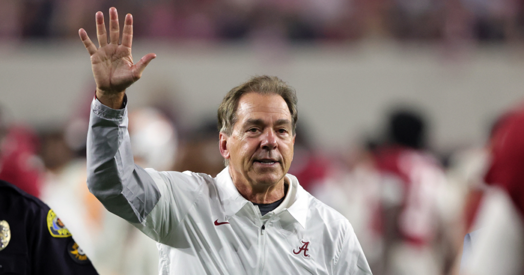 Alabama coach Nick Saban made sure to say thank you to the fans after a big win against Tennessee