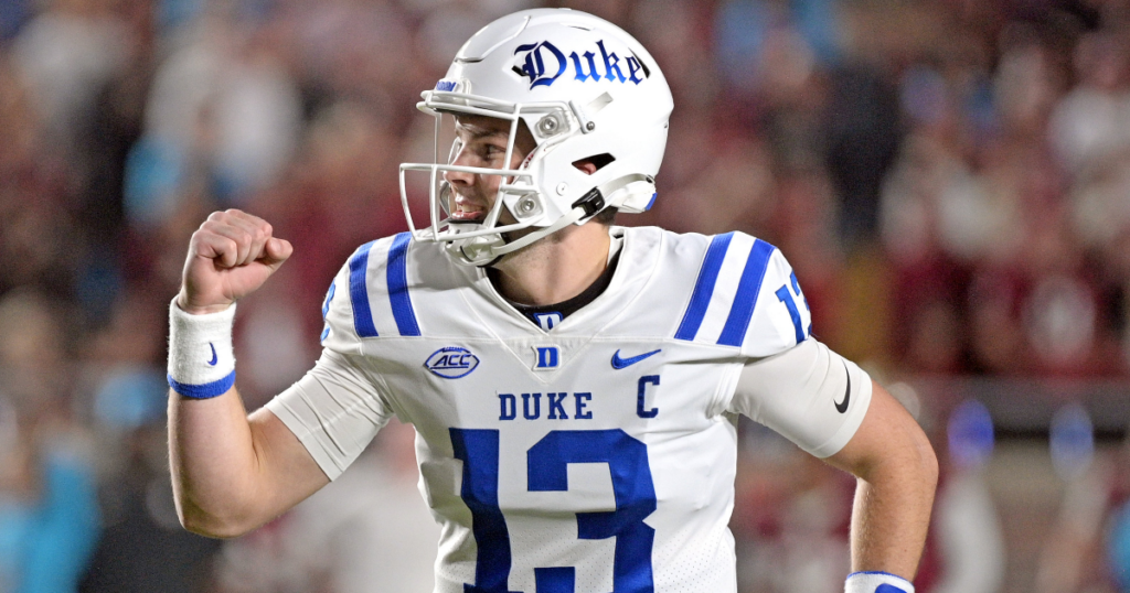 Duke coach Mike Elko evaluated the performance from Riley Leonard after he returned from injury
