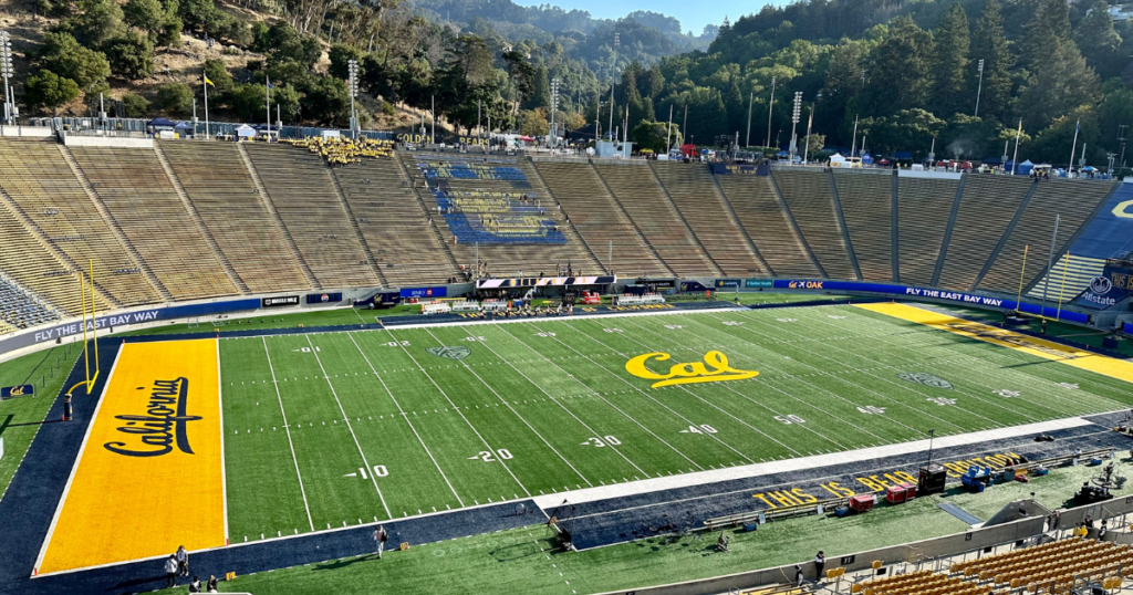 Cal Memorial Stadium before a game between the USC Trojans aned California Golden Bears
