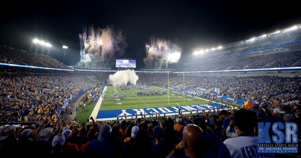 Kroger Field at kickoff of a night football game - Dr. Michael Huang, Kentucky Sports Radio