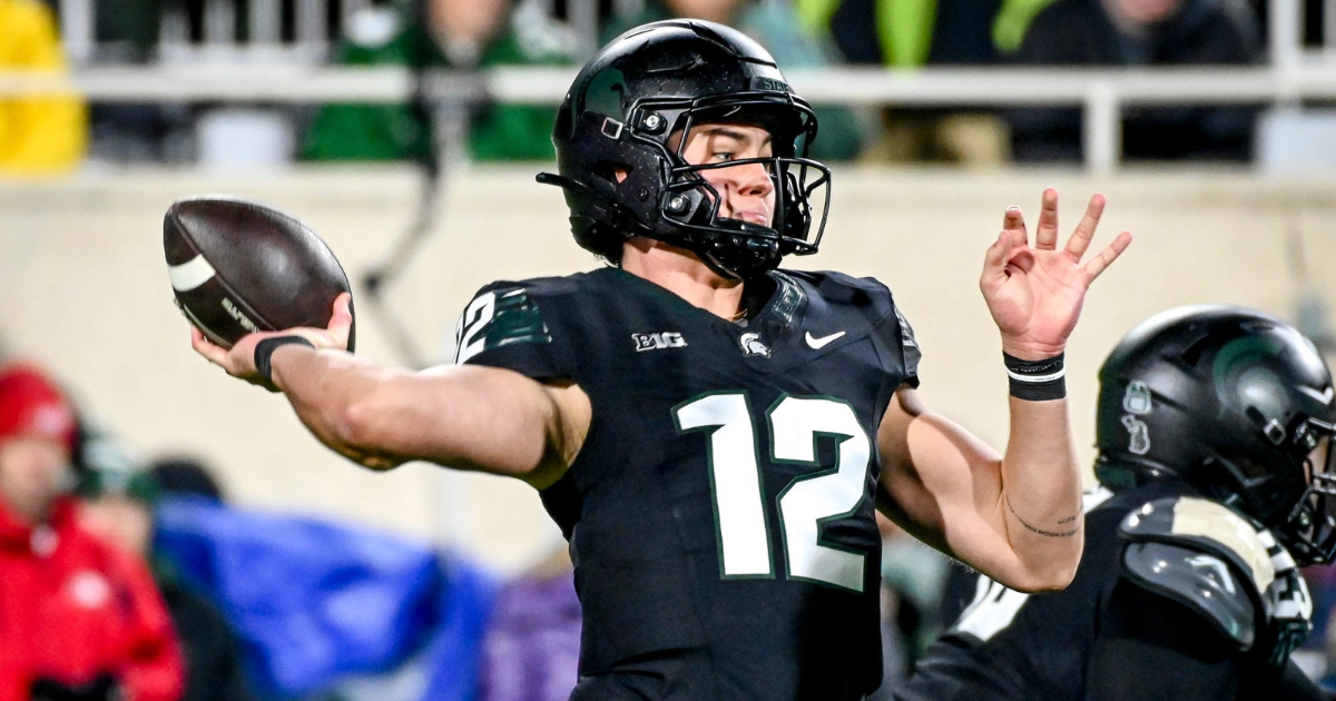 Michigan State QBs Houser And Leavitt In competition Mode mel-tucker-michigan-state-qbs-under-pressure-after-auburn-makes-move