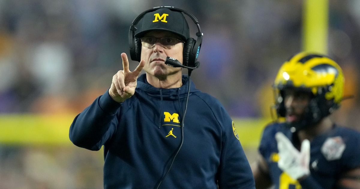 Jim Harbaugh on Michigan run game, big game enthusiasm, and Ric Flair