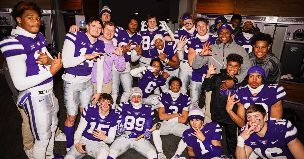 Kansas State celebrates the Houston shutout