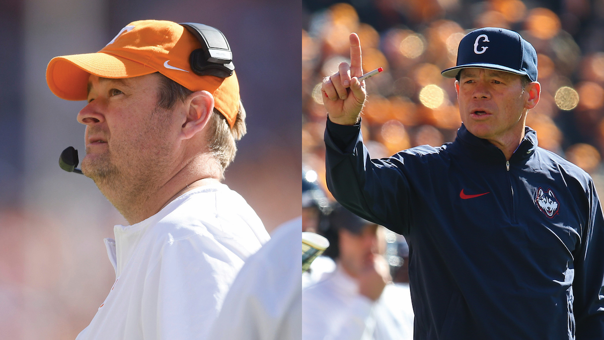 Josh Heupel, Jim Mora play down frosty handshake after Tennessee beat UConn