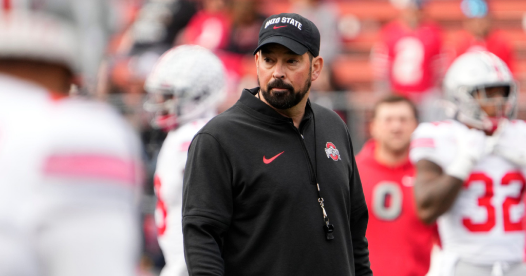 Ryan Day looks on for Ohio State.