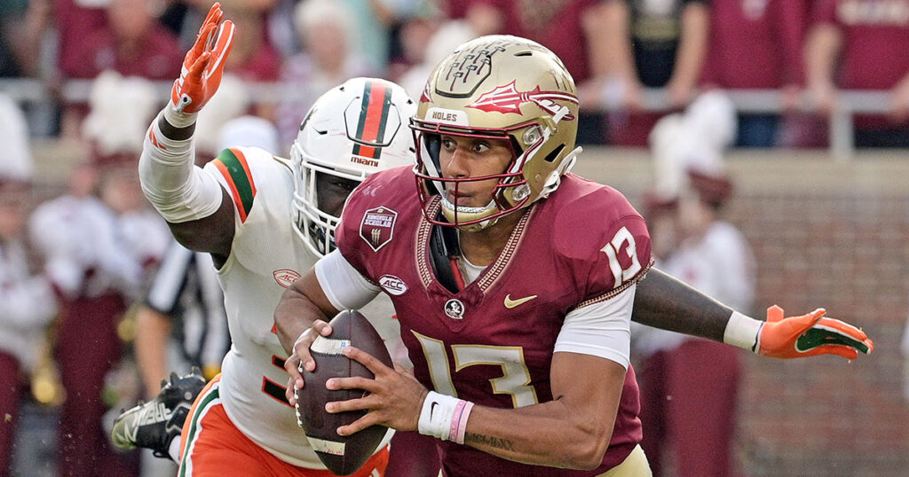 Florida State QB Jordan Travis vs. Miami