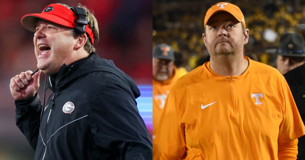 Georgia HC Kirby Smart, Tennessee HC Josh Heupel