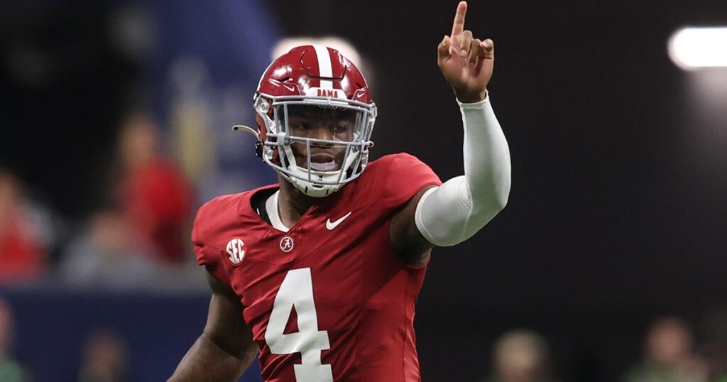 Alabama QB Jalen Milroe at the SEC Championship