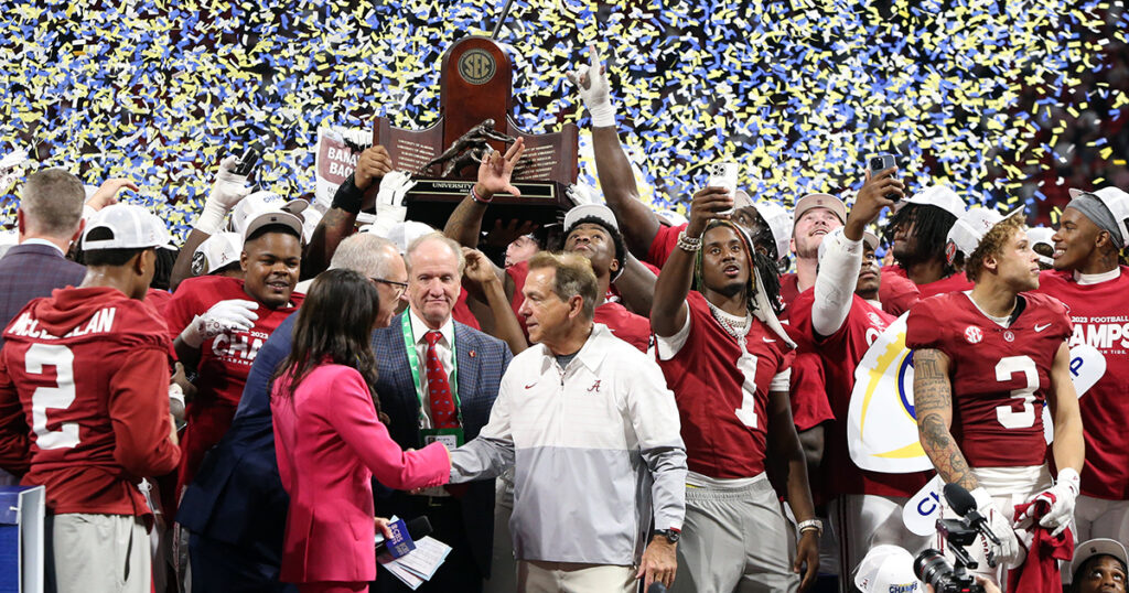 Alabama celebrates the SEC Championship