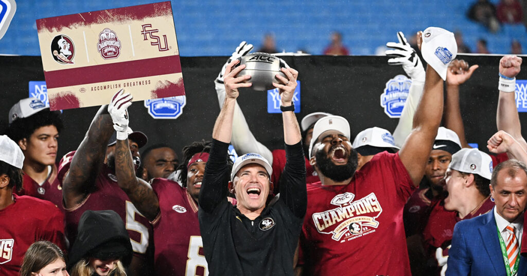 Florida State celebrates the ACC Championship