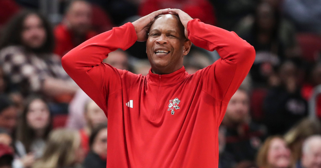 Louisville coach Kenny Payne reacts to a play vs. Bellarmine