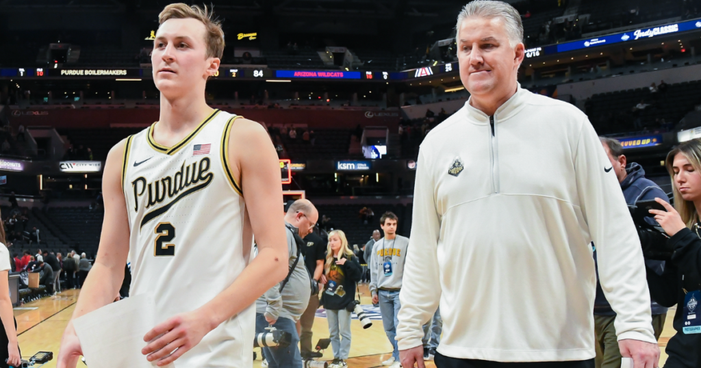 Purdue's Fletcher Loyer and Matt Painter