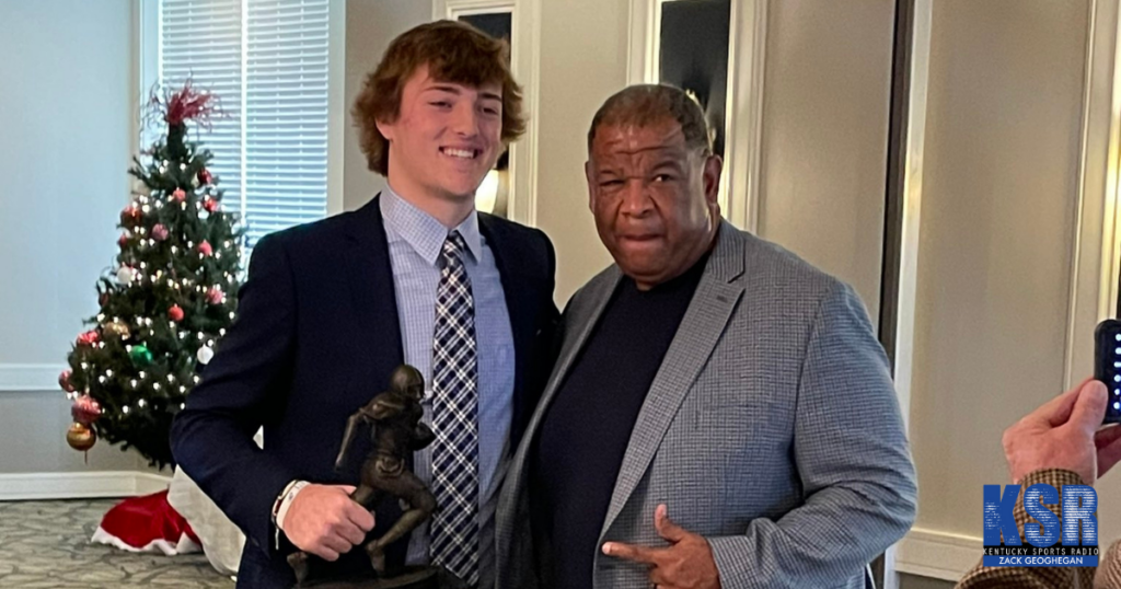 Kentucky commit Cutter Boley (left) and Kentucky associate head coach Vince Marrow
