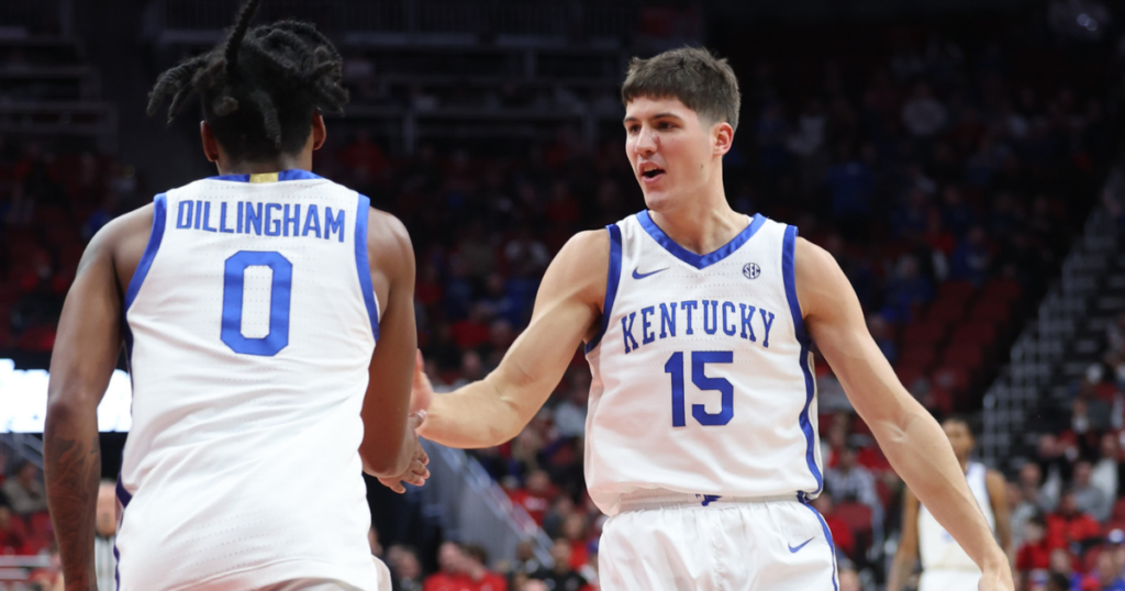 Kentucky men's basketball freshmen guards Rob Dillingham (left) and Reed Sheppard