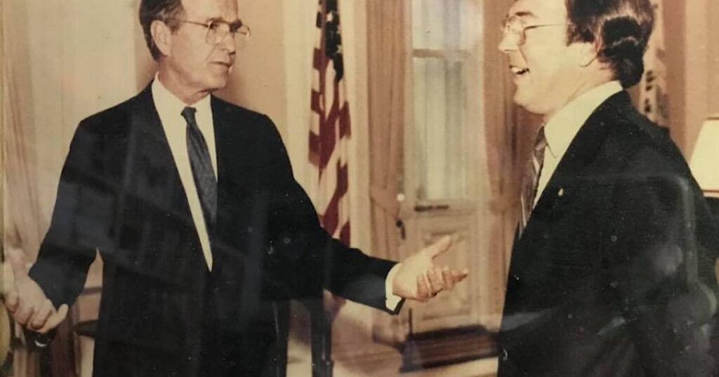 Jim Martz with George Bush