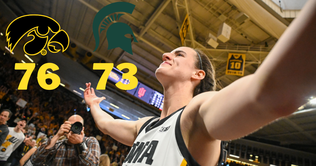 Caitlin Clark Beats The Buzzer Hawkeyes Escape Michigan State 5546