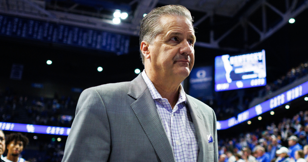 Kentucky Wildcats head coach John Calipari walks off the court after the game against the Texas A&M Commerce Lions