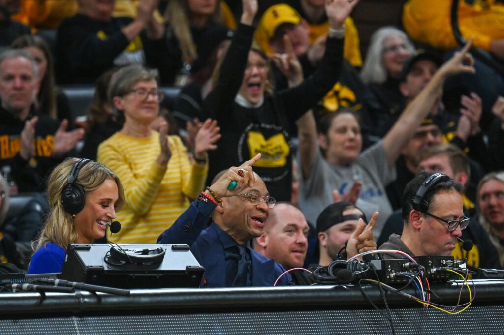 Gus Johnson enjoying his broadcast