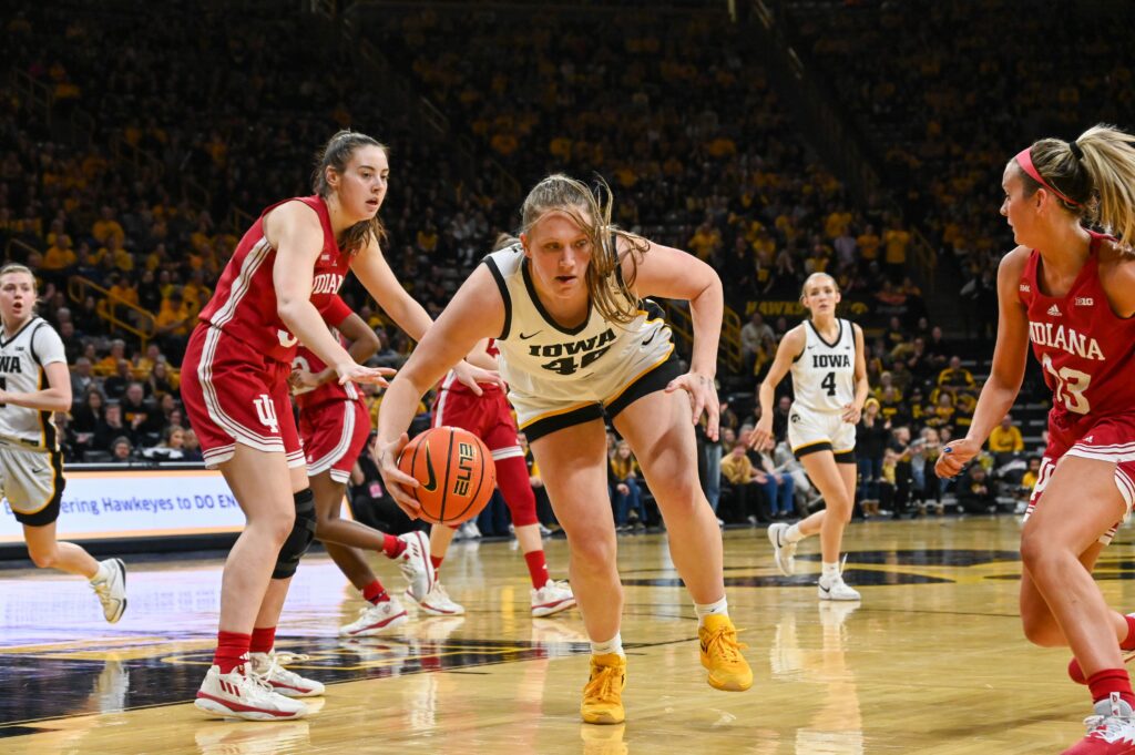 Sharon Goodman chases down a rebound