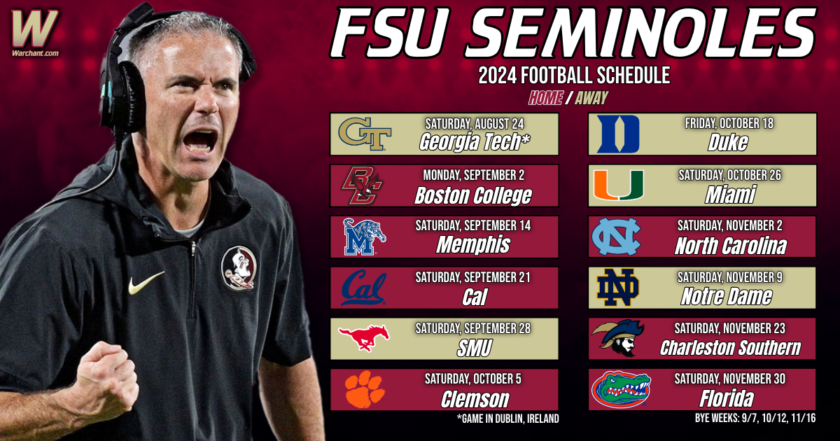Live reaction show for 2024 Florida State football schedule release