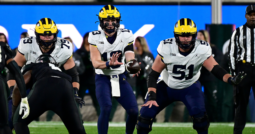 Michigan Wolverines football quarterback Jack Tuttle will get his shot this year. (Photo by Dale Young-USA TODAY Sports)