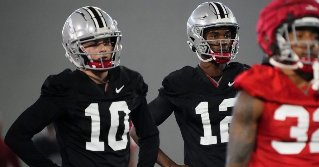 ohio-state-head-coach-ryan-day-reveals-spring-expectations-freshman-quarterbacks-air-noland-julian-sayin