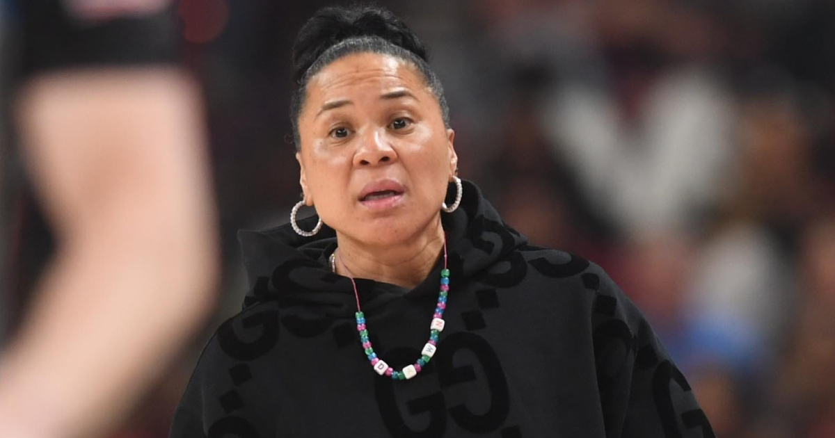 Dawn Staley rocks 3,000 Louis Vuitton jacket during Sweet 16 matchup On3