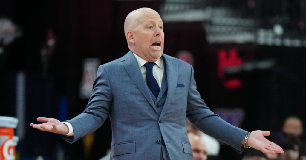 UCLA Bruins coach Mick Cronin reacts against the Oregon State Beavers in the second half at T-Mobile Arena