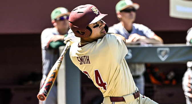 Cam Smith had another big day at the plate Saturday as Florida State finished off a sweep of rival Miami. (Courtesy of FSU Sports Information)