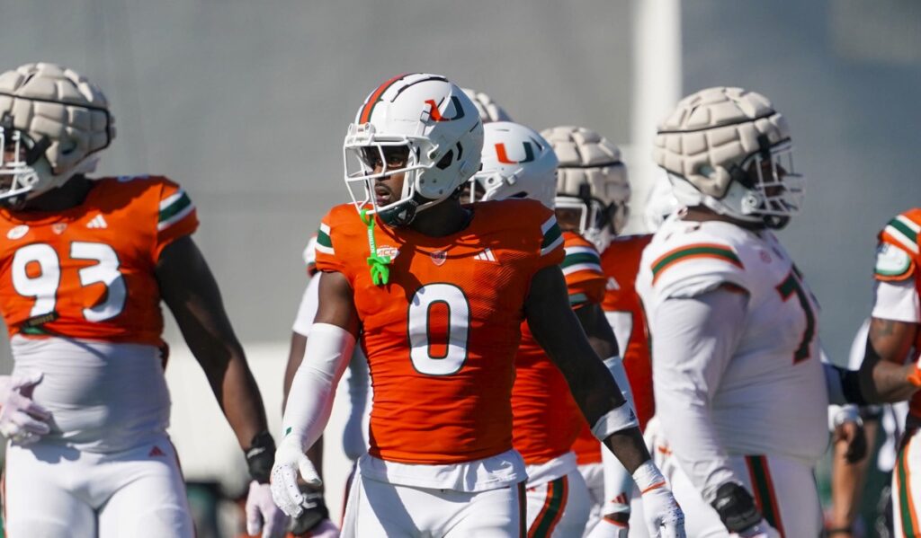 Mishael Powell Miami Hurricanes Spring Practice