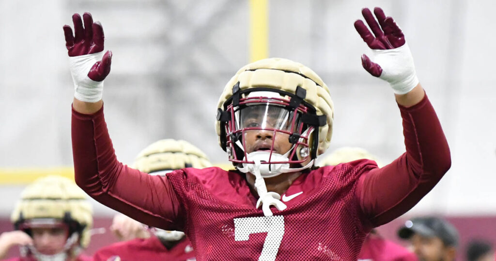 New FSU defensive end Marvin Jones Jr. calls first spring with Seminoles, 'amazing.' (Gene Williams/Warchant)