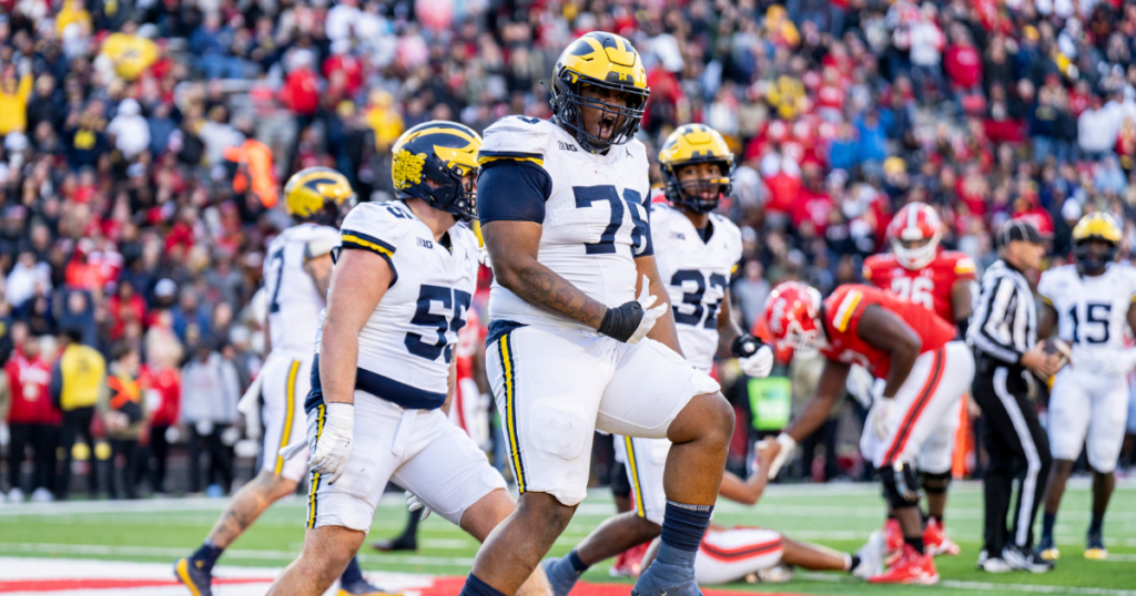 Michigan Wolverines football defensive tackles Kenneth Grant and Mason Graham are two of the top 10 returning defensive linemen in the nation for the 2024 season, per Pro Football Focus (Photo by Dominick Sokotoff / TheWolverine.com)