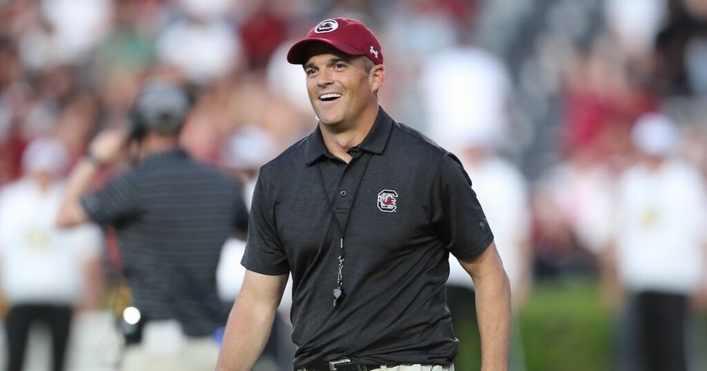 South Carolina head coach Shane Beamer smiles during the 2024 spring game (Photo: CJ Driggers | GamecockCentral.com)