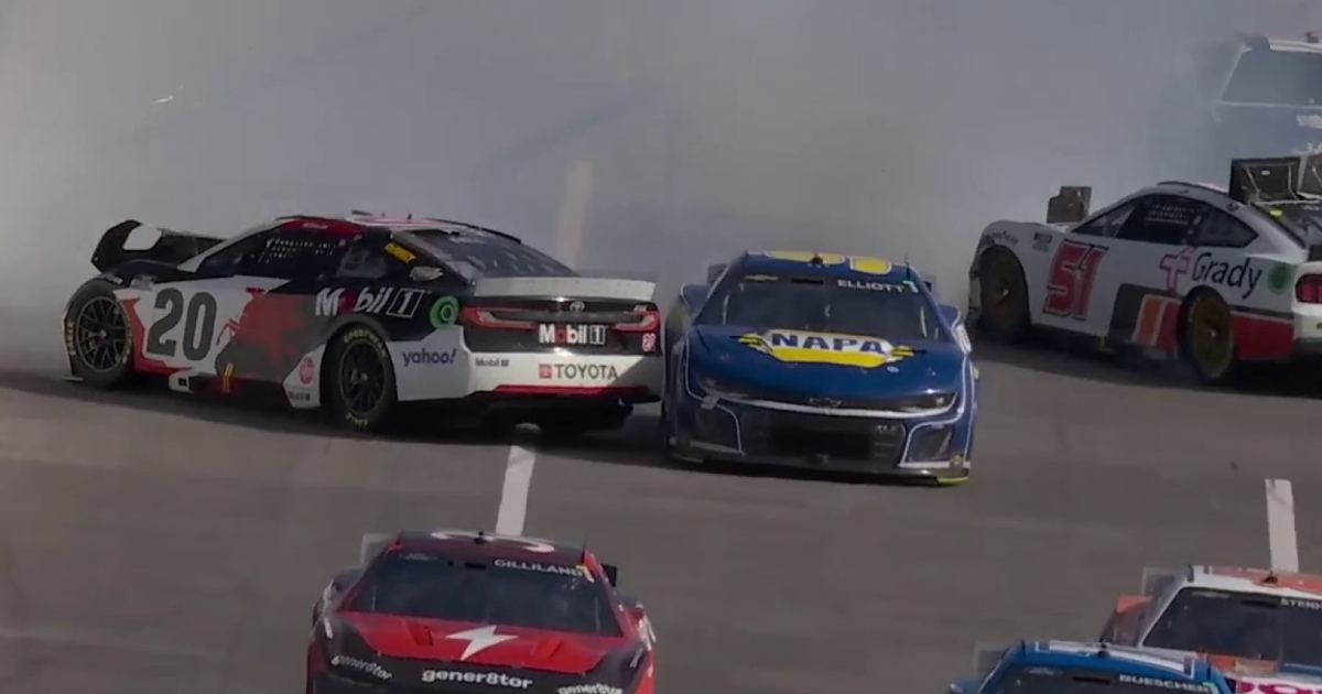 Justin Haley hooks Christopher Bell into the wall during Geico 500 at Talladega