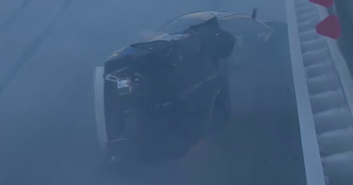 Corey LaJoie crosses GEICO 500 finish line on his side, flips after finishing 18th