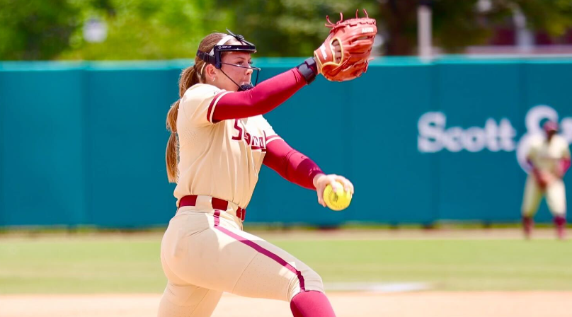 FSU freshman Ashtyn Danley delivers a pitch Sunday against North Carolina. (Courtesy of FSU Sports Information)