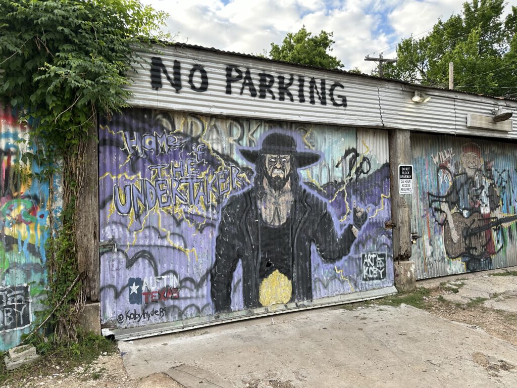 A mural of the Undertaker on Austin's east side