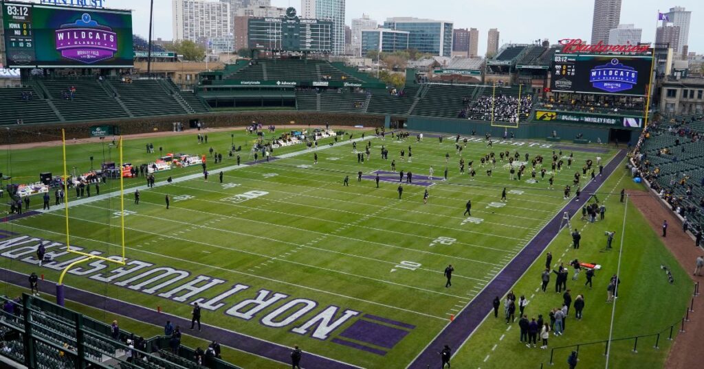 Northwestern hosts Iowa at Wrigley Field during the 2023 season. (David Banks-USA TODAY Sports)