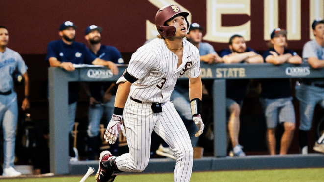 Florida State's Drew Faurot hit one of three home runs for Florida State on Thursday against Georgia Tech. (Courtesy of FSU Sports Information)