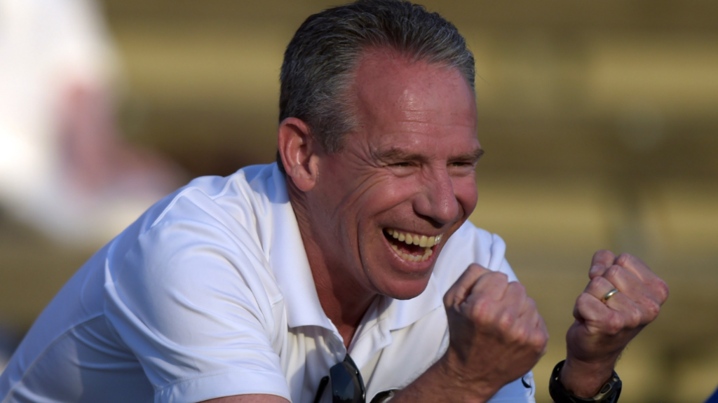 Florida State Seminoles coach Bob Braman reacts in 2015 at the 57th Mt. San Antonio College Relays at Hilmer Lodge Stadium. (Kirby Lee-USA TODAY Sports)