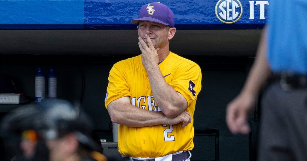 lsu-head-baseball-coach-after-regional-north-carolina-loss-broken-heart-elimination-ncaa-tournament