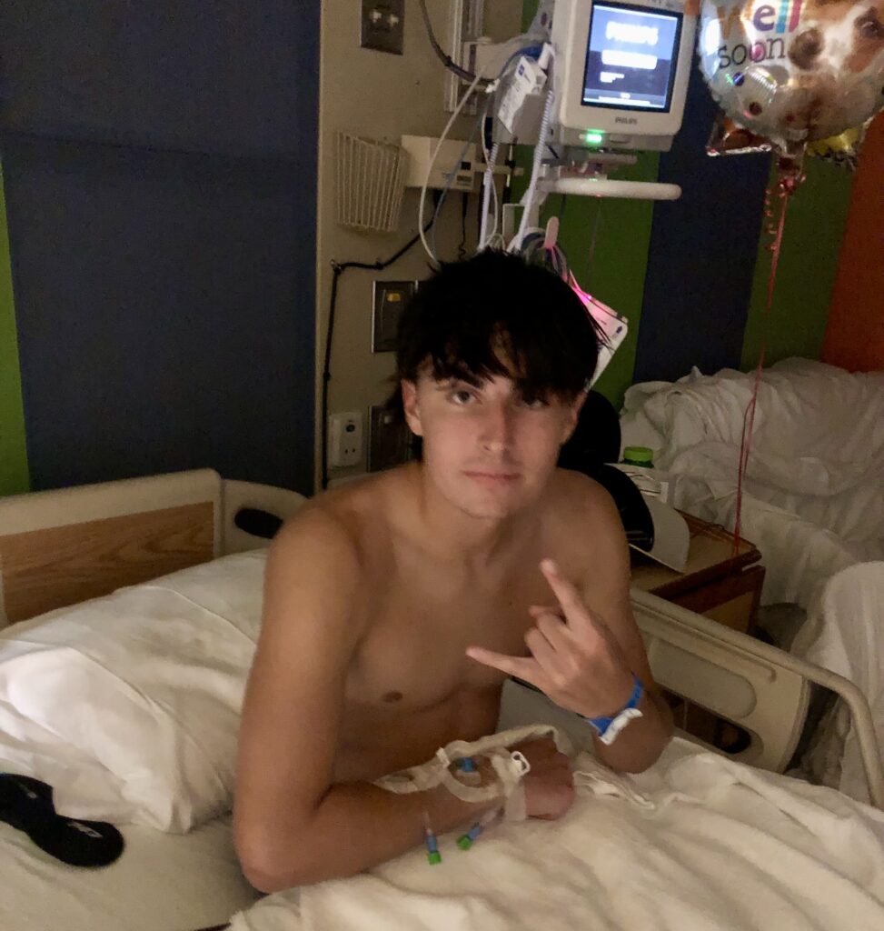 Just weeks before he enrolled at Florida State, Marco Dinges was in a hospital bed for more than one month. (Courtesy of the Dinges family)