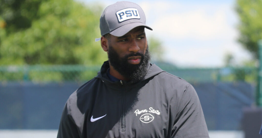 Penn State defensive line coach Deion Barnes