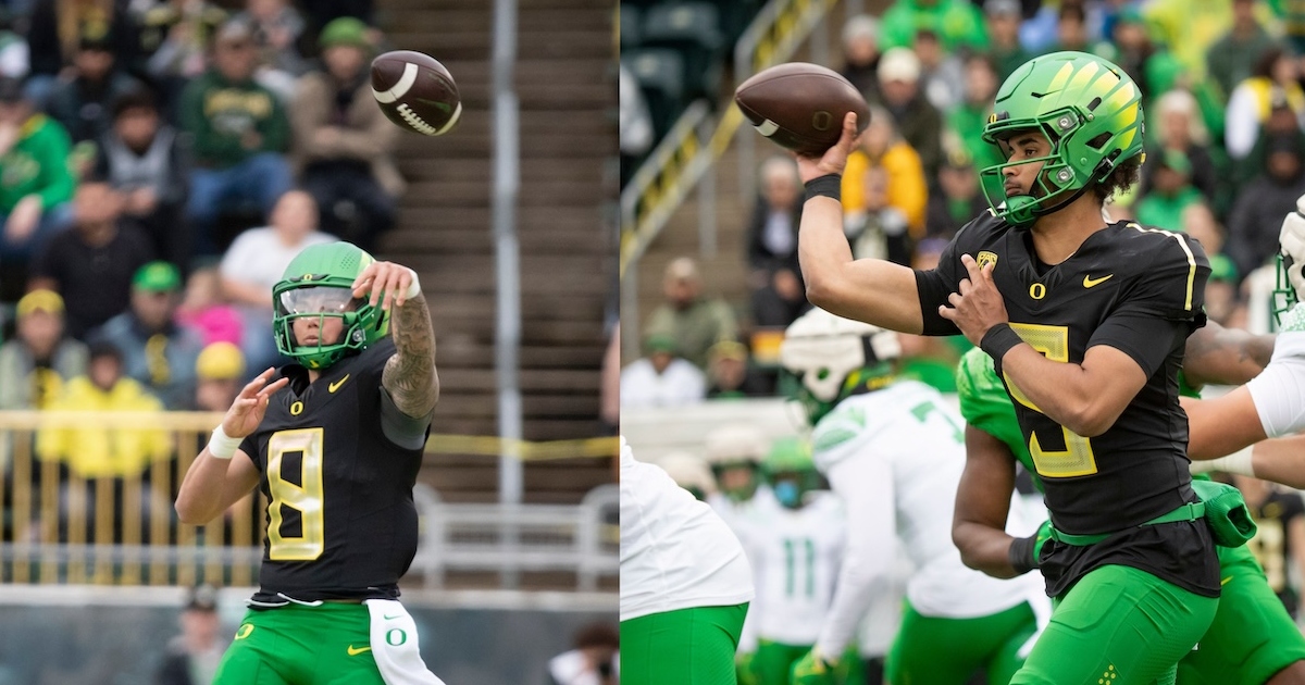 Dan Lanning talks balance of Oregon QB room with Dillon Gabriel, Dante Moore