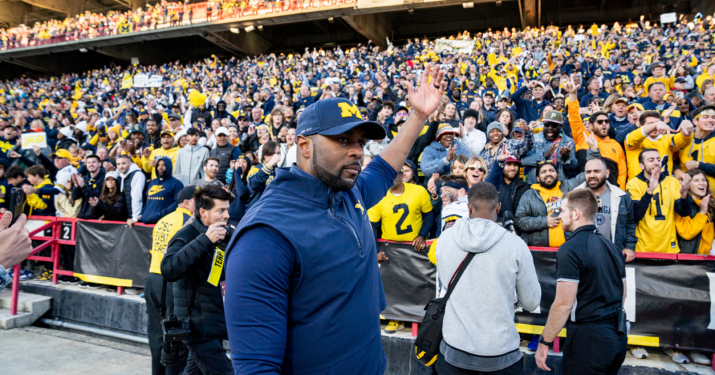 Michigan Wolverines football's Sherrone Moore was acting head coach during four games in 2023. (Photo by Dominick Sokotoff / TheWolverine.com)