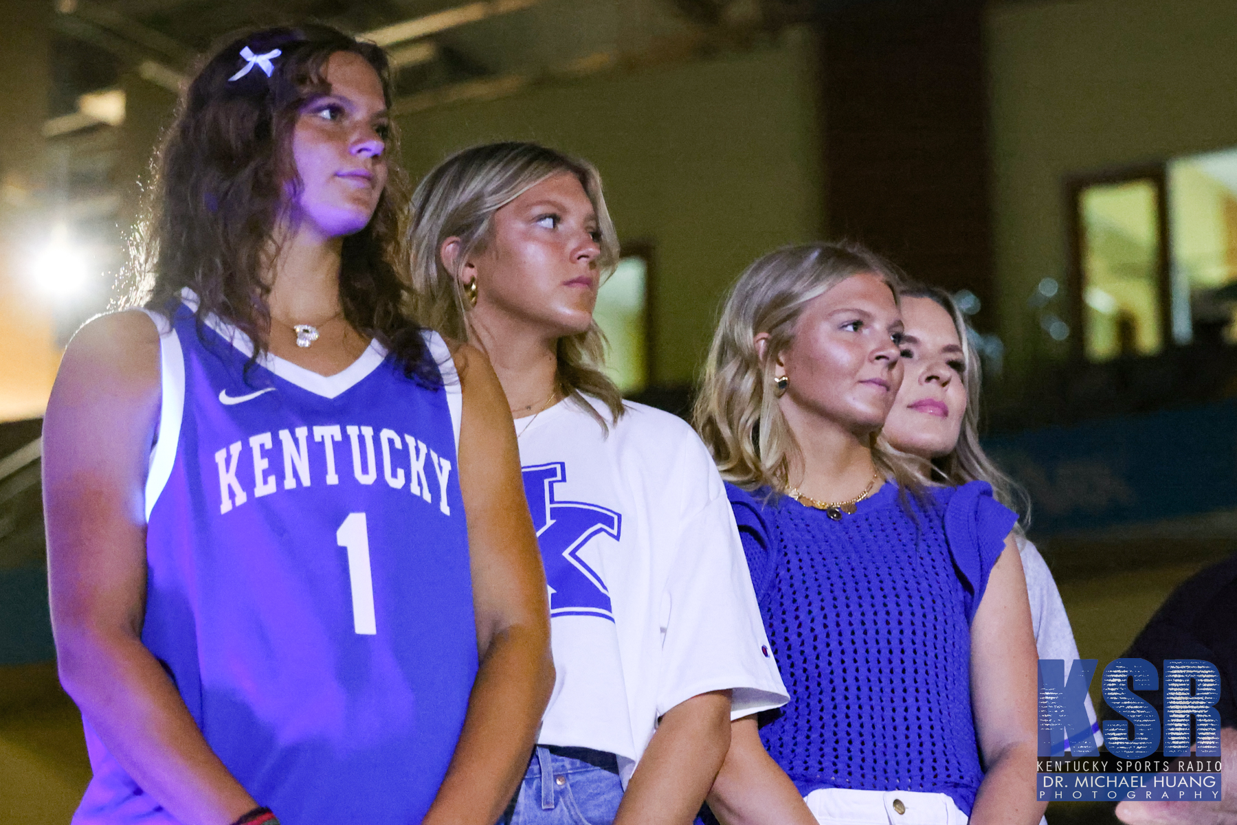 Mark Pope's daughters and wife at the Men's Basketball Club Blue NIL event - Dr. Michael Huang, Kentucky Sports Radio