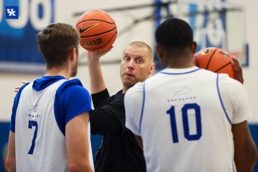 Mark Pope at a Kentucky men's basketball practice - Photo by Anastasia Panaretos | UK Athletics