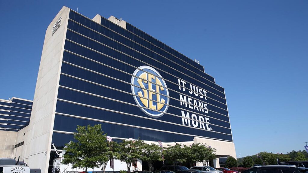 The Southeastern Conference Logo. Mandatory Credit: Jason Getz-USA TODAY Sports